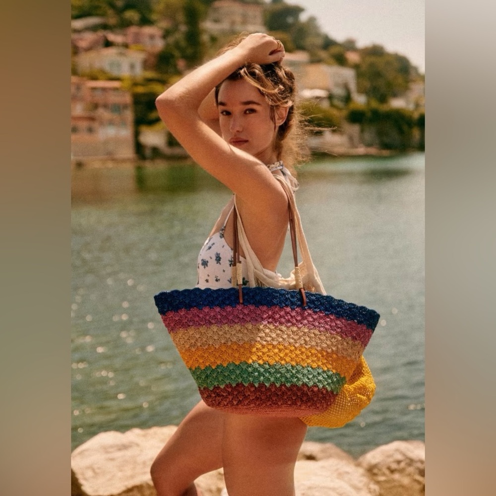Sezane Raffia Felice Bag. Multicolored. - Picture 11 of 12